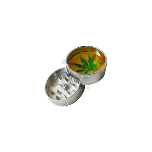 small metal grinder leaf open