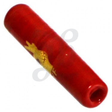 Embouts buccaux en verre de Murano Rouge motif jaune moyen