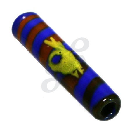 Embouts buccaux en verre de Murano Bleu spirale  moyen