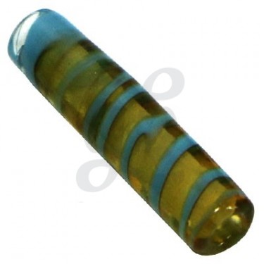 Embouts buccaux en verre de Murano jaune et bleu moyen