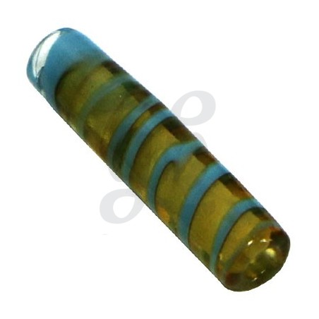 Embouts buccaux en verre de Murano jaune et bleu moyen