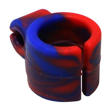 Anillo de silicona azul y rojo