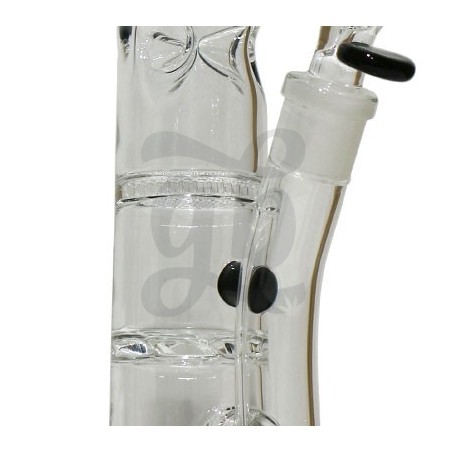Bong de cristal doble percolador