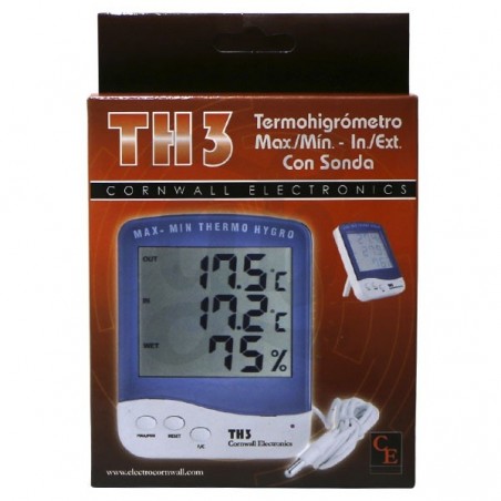 Termo-higrómetro digital con sonda - Caja