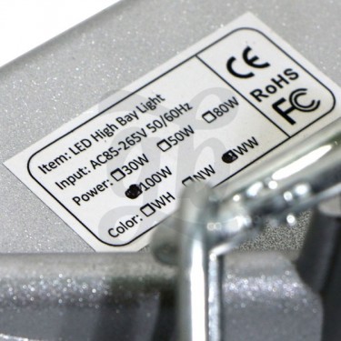 Foco LED - Etiqueta con datos técnicos