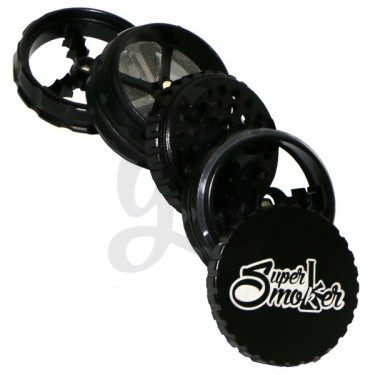 Grinder Doble Aluminio Giza 62mm 5 partes - Negro, abierto