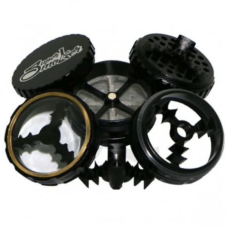 Double Aluminum Giza Grinder 62mm 5 Parts - Black, Dissmanteled