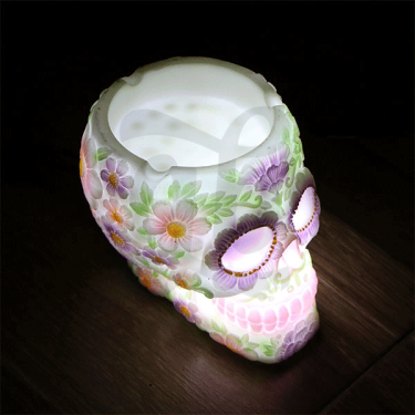 Cenicero Calavera Mexicana con LED - Encendido