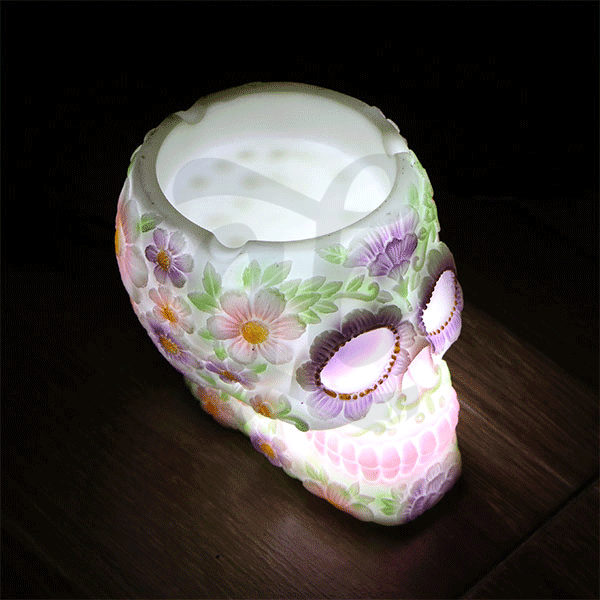 Cenicero Calavera Mexicana con LED - Encendido