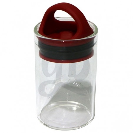 Bote de Cristal Hermético - Tapa roja