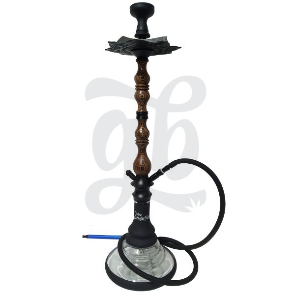 Shisha con iluminación LED y mando a distancia - material madera y cristal, color negro