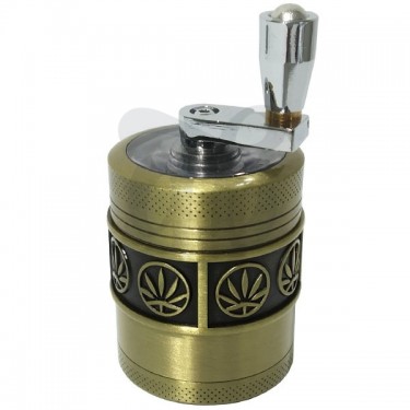 Golden Herb Grinder with Handle - Closed