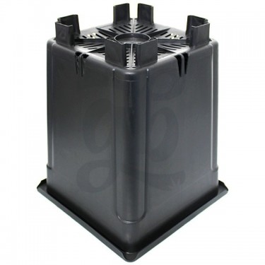 Pot carré noir surélevé en plastique - Grow Barato