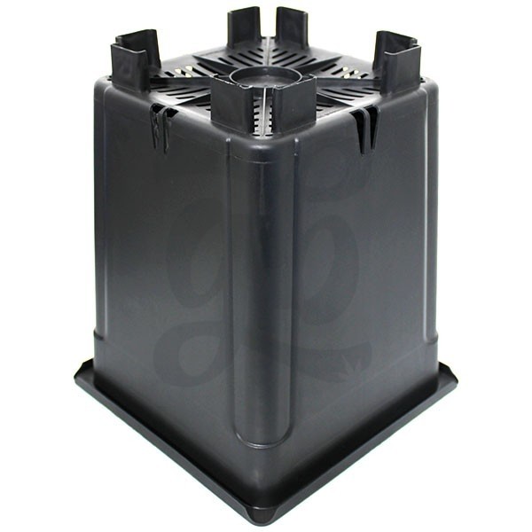Pot carré noir surélevé en plastique - Grow Barato