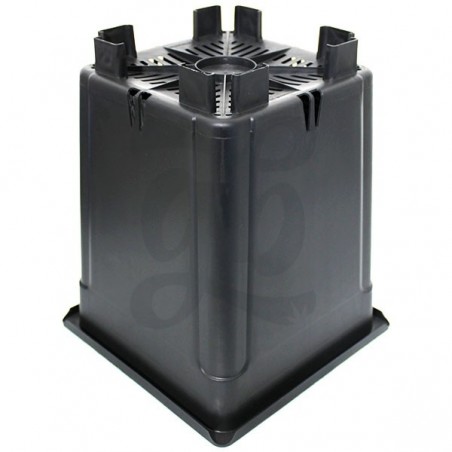 Black Elevated Square Flowerpot Looking Down