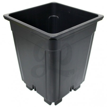 Black Elevated Square Flowerpot Overall Look