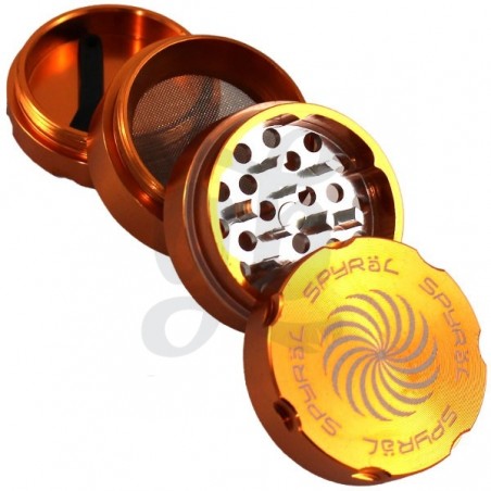 Grinder Spyral 55mm 4 partes con polinizador - Grow Barato Grinder Spyral 55mm 4 partes con polinizador - Grow Barato