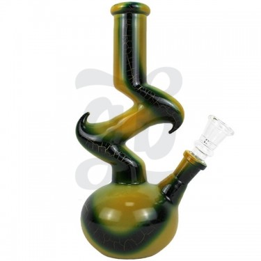 Bong de Cristal ZigZag Crackle 20cm amarillo