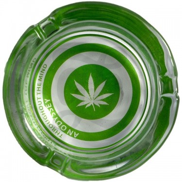 green cannabis leaf ashtray