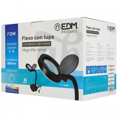Comprar Flexo Lupa Negra 12w - Growbarato