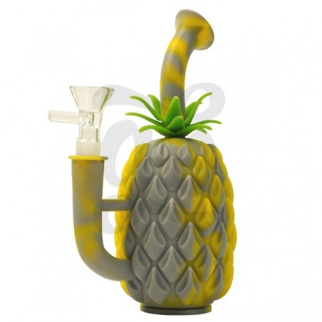 Bong Ananas en Silicone avec douille en verre - GB The Green Brand