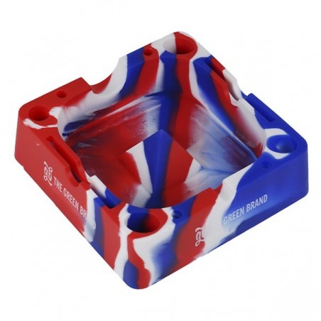 GB Silicone Square Ashtray red-blue-white