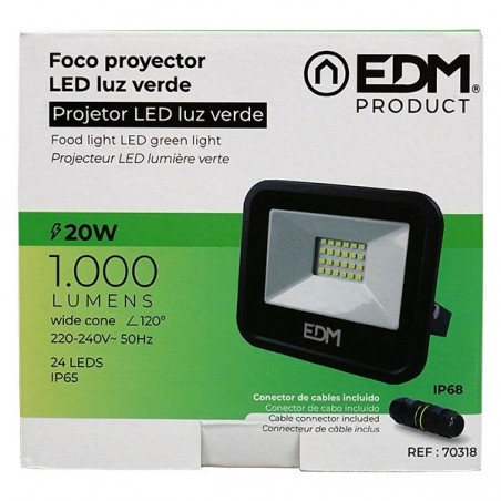 Foco Led 20W Luz Verde Black Edition - Grow Barato