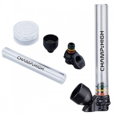Pipa Cristal + Grinder Champ High componentes