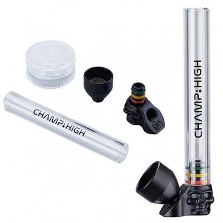 Pipa Cristal + Grinder Champ High componentes