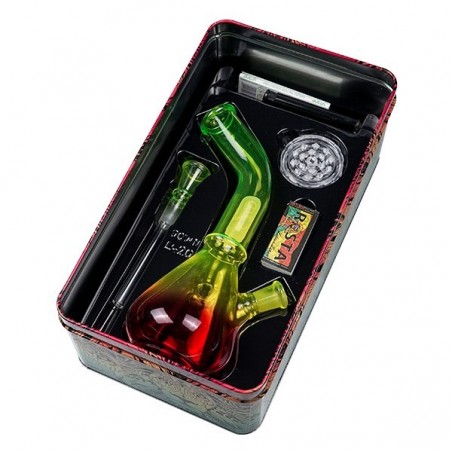 Set Bong Four Twenty Rasta con Caja componentes