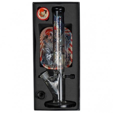 Bong con Maleta Ronin y Geisha Black Leaf componentes