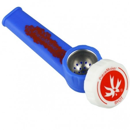 Pipa de silicona pequeña Karma azul oscuro