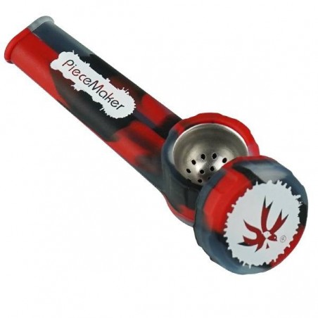 Pipa de silicona pequeña Karma negra y roja