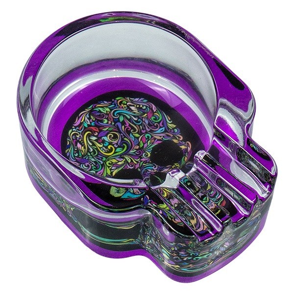 Cenicero Calavera de Cristal Champ morado