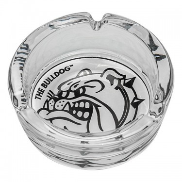 Cenicero de Cristal Blanco y Negro Bulldog