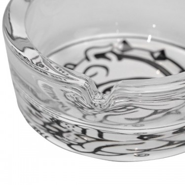 The Bulldog black & white Glass ashtray