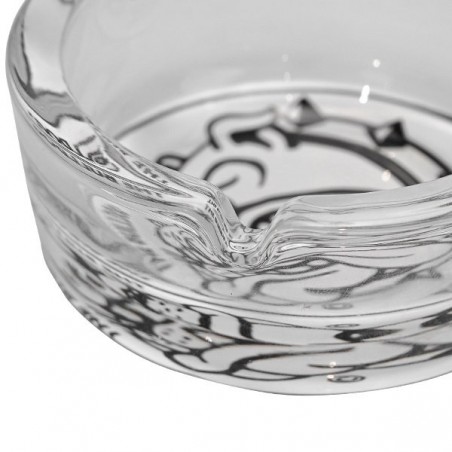 The Bulldog black & white Glass ashtray