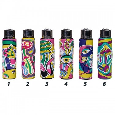 Briquet Clipper avec étui en silicone Mush World
