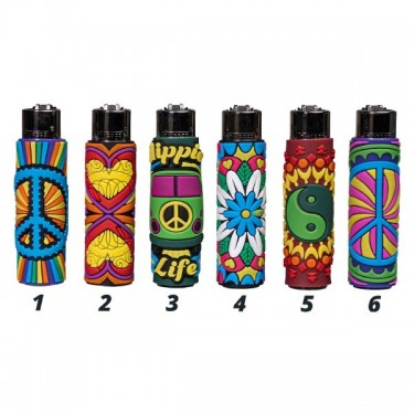 Mechero Clipper Hippie Passion 3 con Funda de Silicona