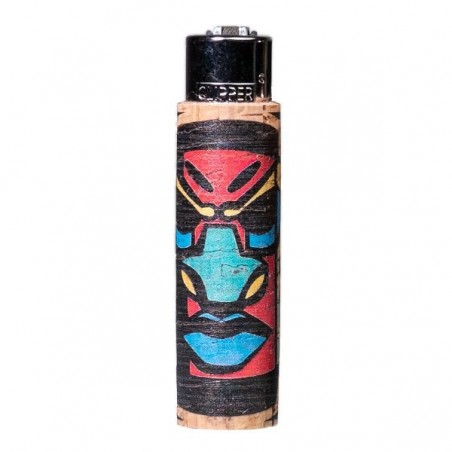 Angro Tikis Clipper Lighter with Cork Case 1 Angro Tikis Clipper Lighter with Cork Case 1