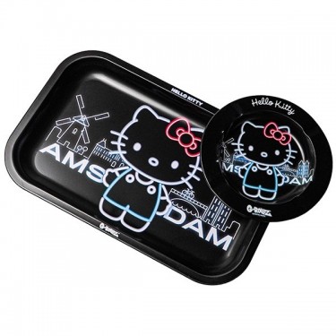 Kit Hello Kitty Neon Amsterdam Bandeja Mediana + Cenicero