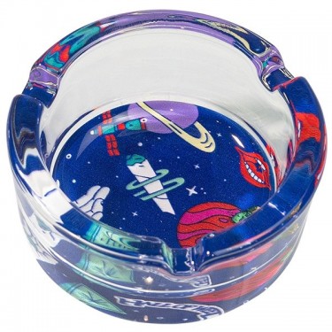 Cenicero de Cristal Hall of Weed Azul