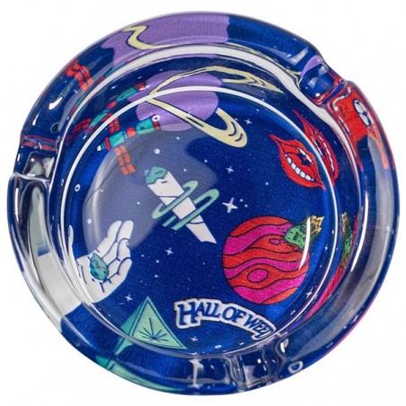 Hall of Weed Blue Glass Ashtray base
