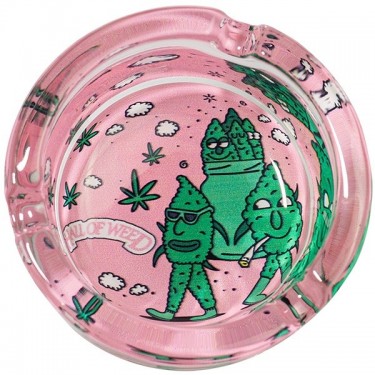 Cenicero de Cristal Hall of Weed Rosa detalle