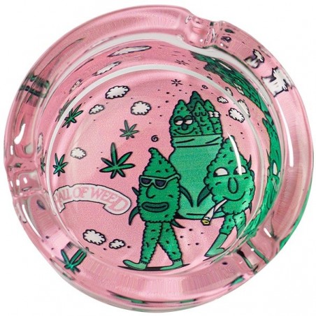 Cenicero de Cristal Hall of Weed Rosa detalle