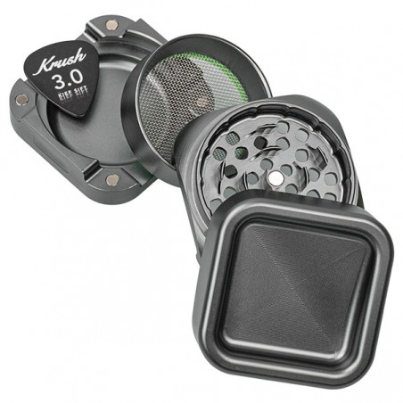 Krush Kube 3.0 Grinder de Aluminio gris