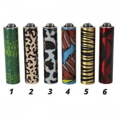 Mechero Clipper Mini con Funda de Metal Zoo Skins