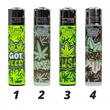Briquet Clipper Graffiti Leaves