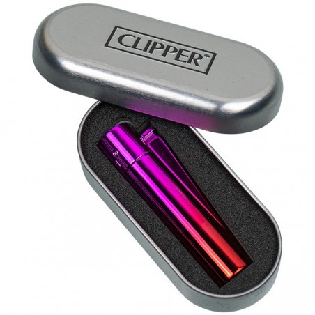 Clipper Pink Gradient Metal Lighter + Box