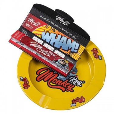 Monkey King Munchies Ashtray + Rolling Papers + Filters Kit - Growbarato